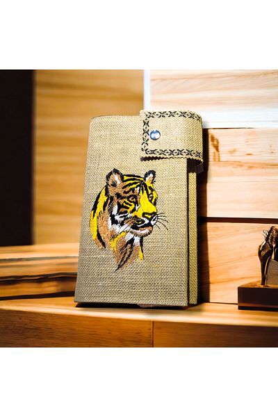 shules collection Κέντημα Tiger Κεντημένο; Κάλυμμα βιβλίου & σημειωματάριου