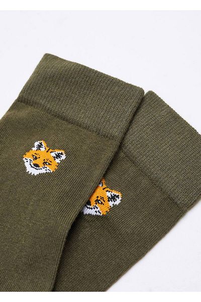 MANGO Man Baumwollsocken mit Fuchs-Stickerei