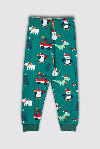 ZUZUNGA Χαριτωμένο σετ παιδικών πιτζάμες Unisex από 100% βαμβάκι με μοτίβο χιονάνθρωπος-πιγκουίνος