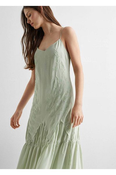 Mango Teen κεντημένο μακρύ φόρεμα