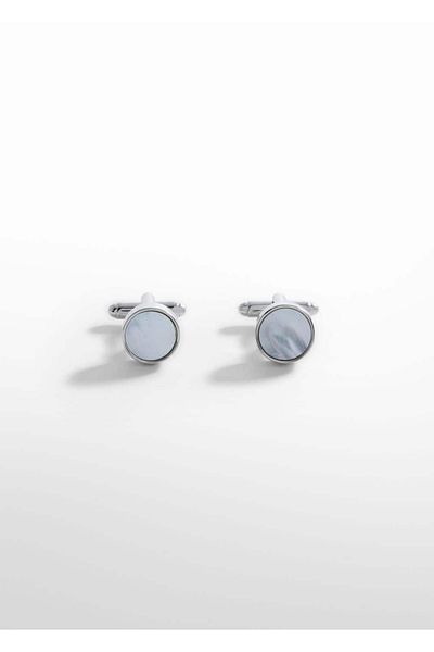 MANGO Man Rounded Naçar Cufflink