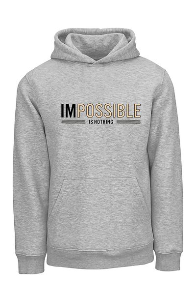 ADA BEBEK ÇOCUK Unisex Black Impossible Is Nothing Hooded φούτερ