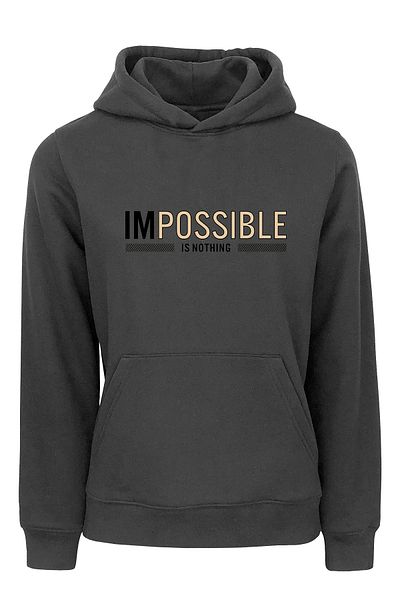ADA BEBEK ÇOCUK Unisex Μαύρο φούτερ με κουκούλα Impossible Is Nothing