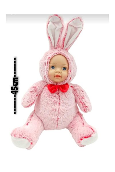 berattoys 45 cm peluş bebek gerçek yüzlü tavşan bebek peluş tavşan peluş oyun...