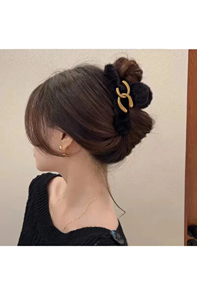 GÜLPEŞE Cataramă cu zăvor de pluș de mărime mare Xxl Black Trend-3004