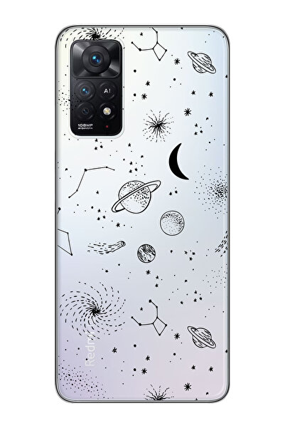 shoptocase Xiaomi Redmi Note 11 Pro Uyumlu Galaxy Desenli Şeffaf Telefon Kılıfı