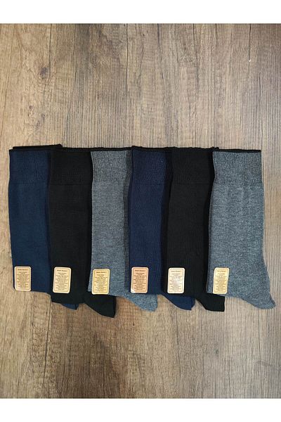 Leement socks Мъжки 6 чифта бамбукови чорапи, средно дебели, безшевни, удобни, еластични