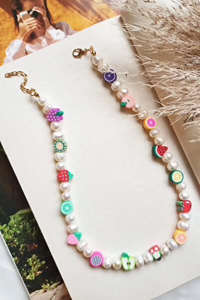 Karlay İnci Ve Fimo Kolye