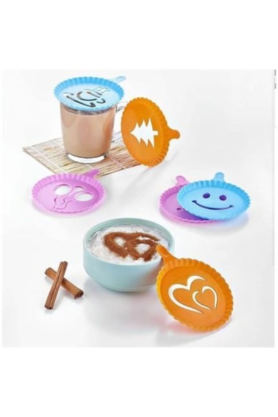 FırsatVar Renkli Kahve Süsleyici Şablonlar (6 Adet)