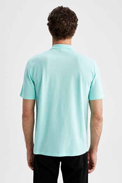 DeFacto Χτενισμένο μπλουζάκι Relax Fit Polo με λαιμόκοψη