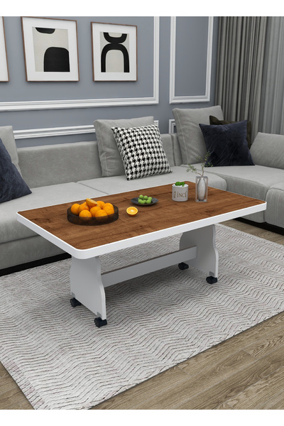 İnci TEKERLEKLİ ORTA SEHPA-TEKERLEKLİ MASA-MDF