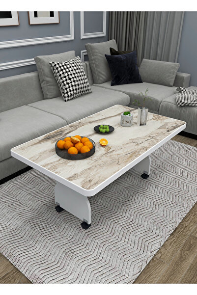 İnci TEKERLEKLİ ORTA SEHPA-TEKERLEKLİ MASA-MDF