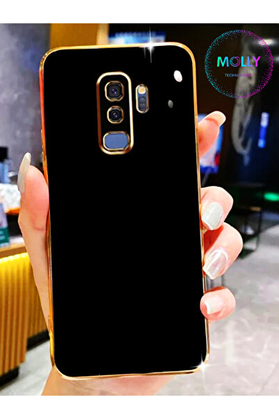 Molly Technology Samsung Galaxy S9 Plus İçin Siyah Kenarları Gold Detaylı Lüks Silikon Kılıf