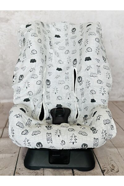 JUNİPERUS Bebek Müslin Oto Koltuk Puset Kılıfı Lastikli