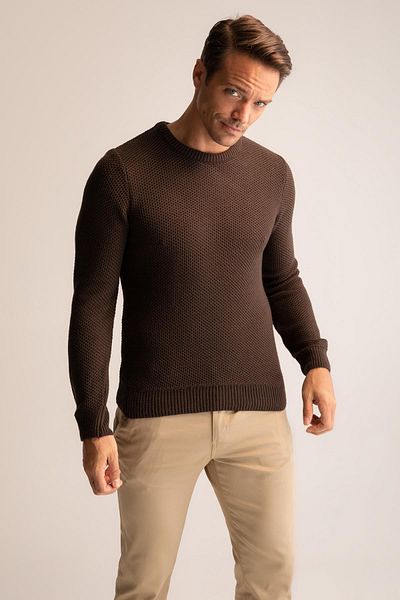DeFacto Slim Fit Crew Neck πουλόβερ