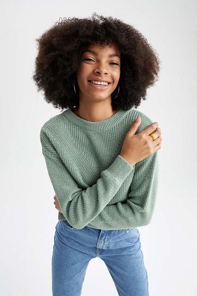DeFacto Regular Fit Basic szalonikus fonott kötöttáru pulóver H6905az22au