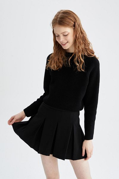 DeFacto Pulover de tricotaj crop pentru bărbați, Cool Relax Fit, St1120