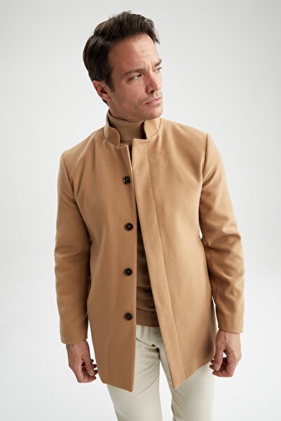 DeFacto Slim Fit Stand Collar Coat