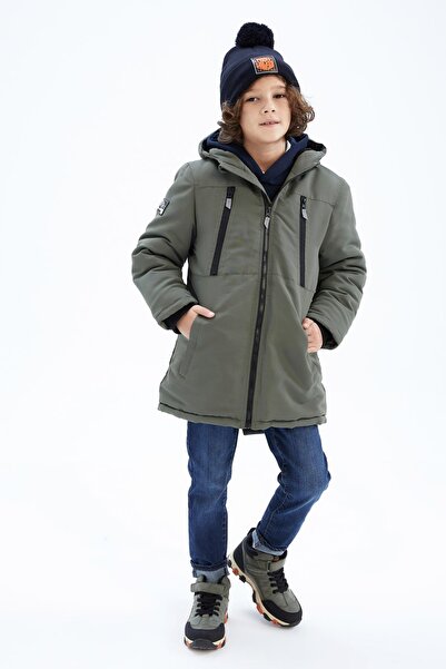 DeFacto Chlapecký kabát s kapucí s plyšovou podšívkou