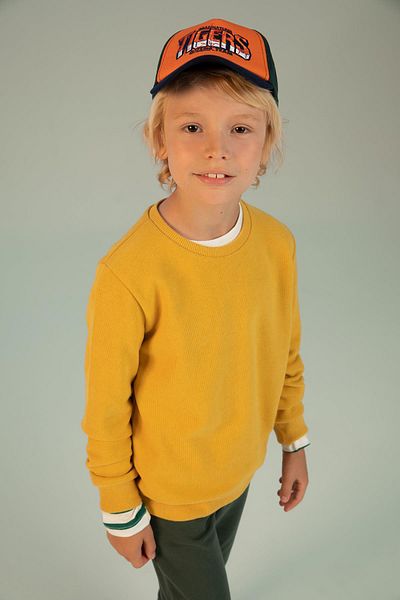 DeFacto Boy's Gray Crew Neck School Sweatshirt