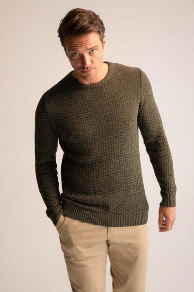 DeFacto Regular Fit Crew Neck Knitwear Sweater