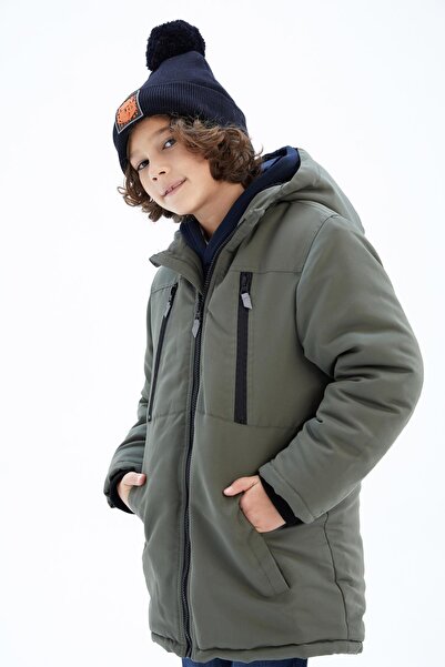 DeFacto Chlapecký kabát s kapucí s plyšovou podšívkou