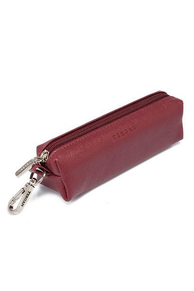 Tergan Claret Red Leather Unisex Keychain 00217k16