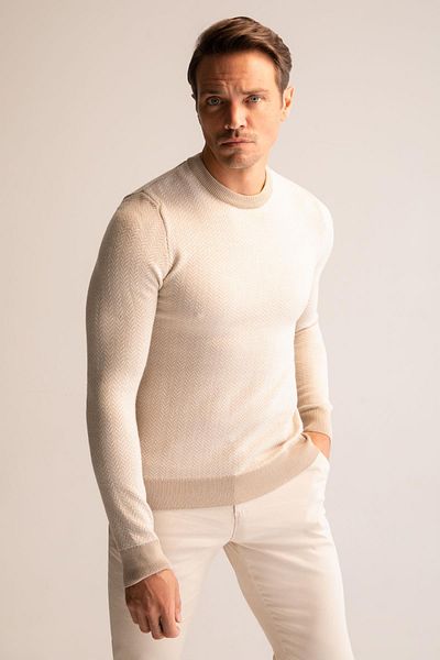 DeFacto Slim Fit Crew Neck Πλεκτό Πουλόβερ X5159az22wn
