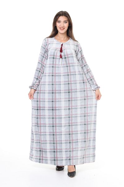 mervemoda Women's Gray plus size velvet dress
