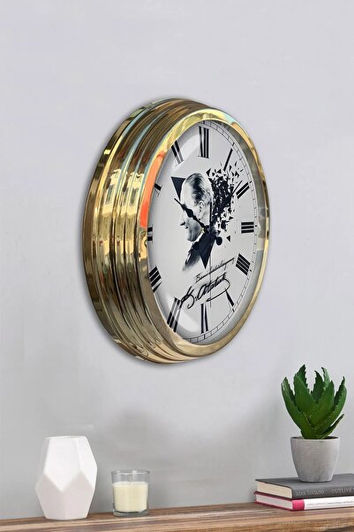Falez Dekorasyon 40 cm Metal 29 Ekim Cumhuriyet Bayramı Atatürk Kadranlı Meta...