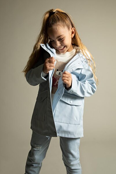 DeFacto Dívčí nepromokavá pláštěnka s plyšovou podšívkou a kapucí