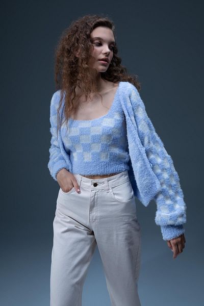 DeFacto Tricot de corp din pluș cu model slim fit, cu guler pătrat