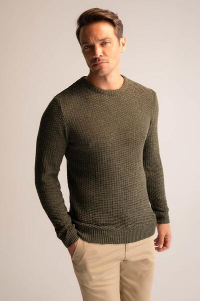 DeFacto Regular Fit Crew Neck Knitwear Sweater