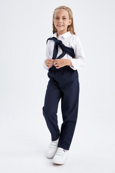 DeFacto Girl's Anthracite School Trousers