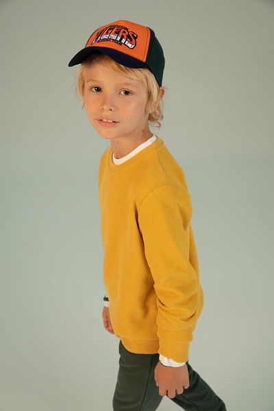 DeFacto Boy's Gray Crew Neck School Sweatshirt