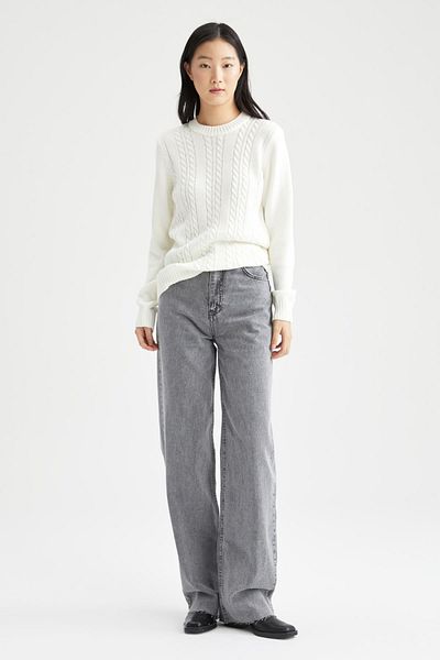 DeFacto Svetr Regular Fit Crew Neck Neck