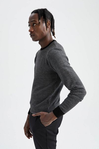 DeFacto Slim Fit Bicycle Collar Knit Sweater X7451az22au