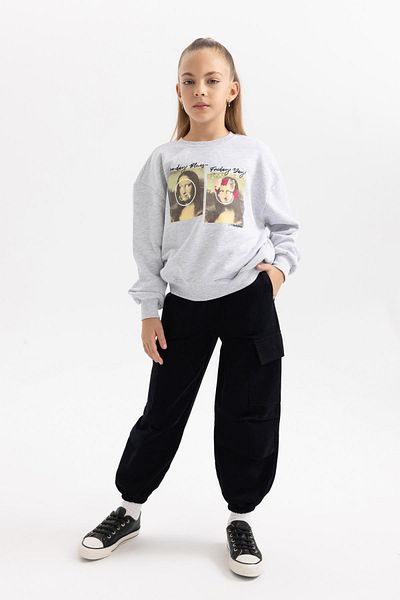 DeFacto Dívčí mikina Smileyworld Relax Fit Crew Neck A7740a823au