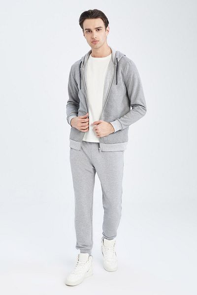 DeFacto Slim Fit Hooded Cardigan with Soft Fuzzy Inside