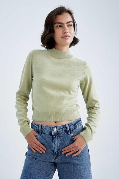 DeFacto Pulover cu jumătate de guler slim Fit