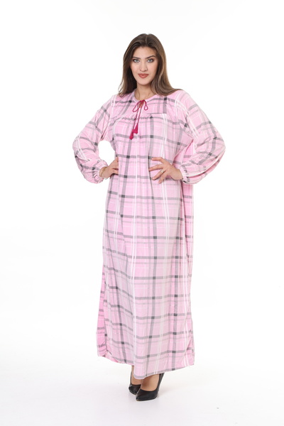 mervemoda Women's Pink plus size velvet dress