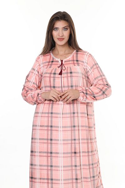 mervemoda K Γυναικείο φόρεμα σε πούδρα plus size βελούδο