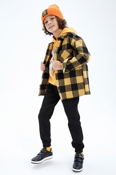 DeFacto Boy's Oversize Long Sleeve Flannel Shirt