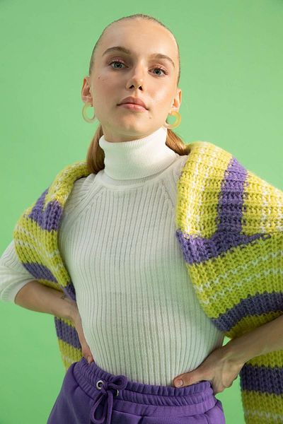 DeFacto Slim Fit Slim Cut Turtleneck Sweater X7912Az22Wn
