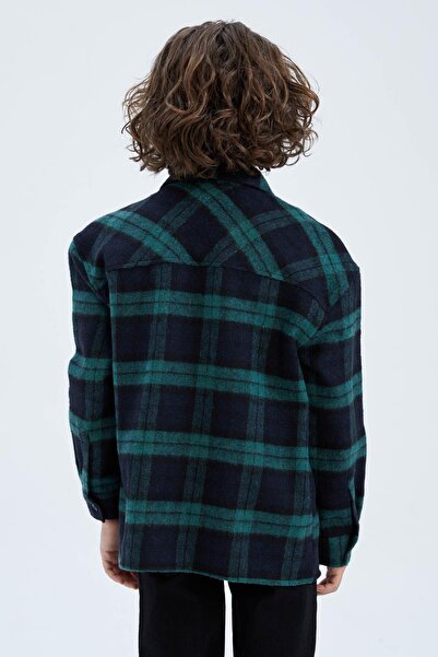 DeFacto Erkek Çocuk Yılbaşı Temalı Oversize Uzun Kollu Flanel Gömlek