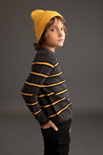 DeFacto Boy's Regular Fit Crew Neck Sweater