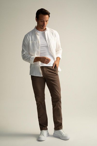 DeFacto Regular Fit Basic Chino Trousers