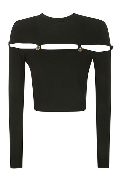 Versace Black Long Sleeve Round Neck Sweater for Daily Use - 75Hafm51Cm29H-899