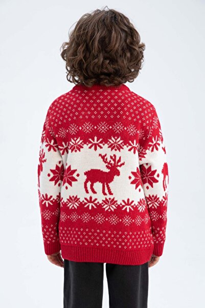DeFacto Boy's New Year Themed Crew Neck Sweater
