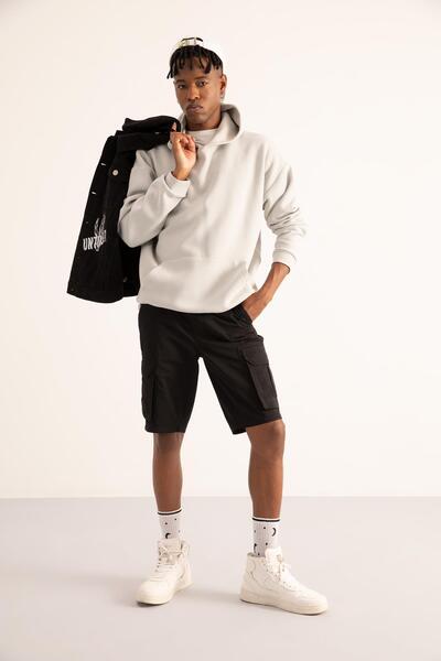 DeFacto Oversize mikina s kapucí a klokaní kapsou Soft Fuzzy